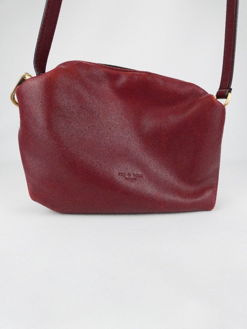 Rag & Bone Winterberry Burgundy Leather Crossbody Bag Handbag Convertible Purse